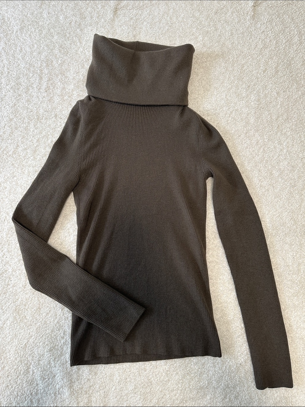 Celine Cowl Neck Ribbed Long Sleeve